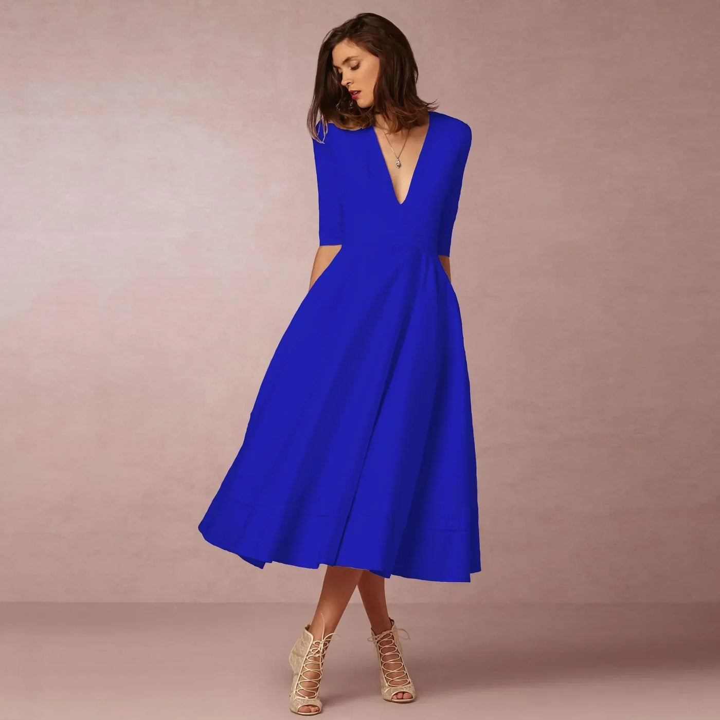 Elegantes Abendkleid — Vayrani — Ansicht 3 — Farbe Blau