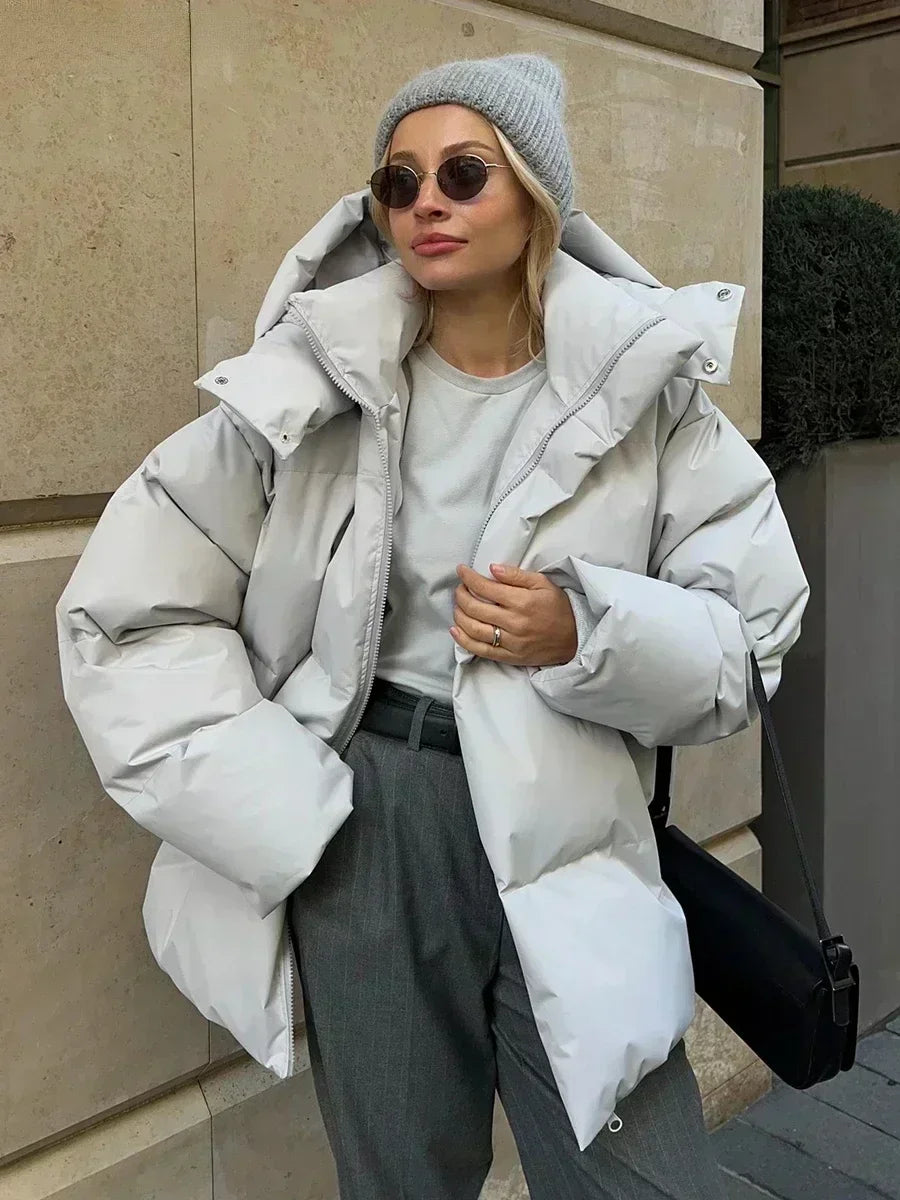 Moderne Oversized-Jacke — Vayrani — Ansicht 4 — Farbe Hellgrau