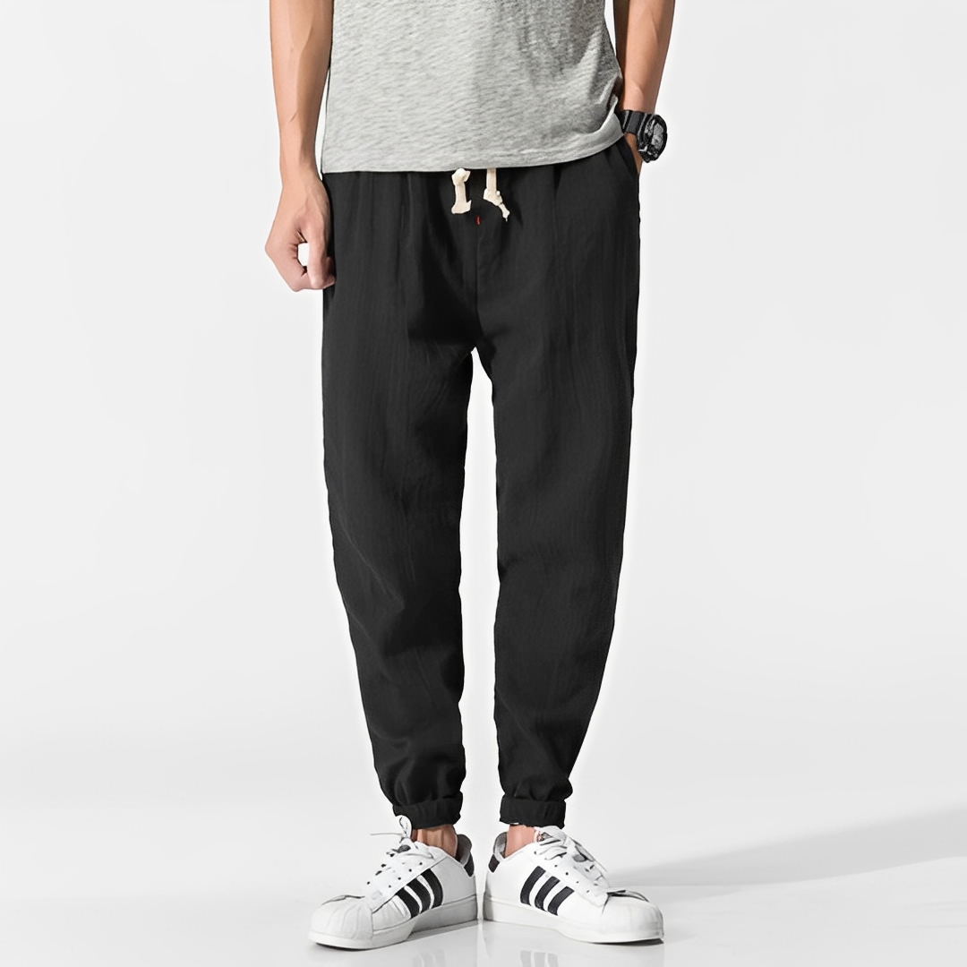 Stylische Herren-Sommerhose — Vayrani — Ansicht 7 — Farbe Schwarz