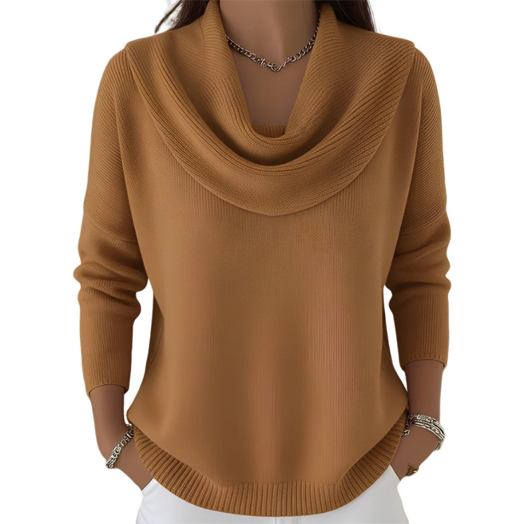 Marva - Moderner Pullover mit großzügigem Kragen