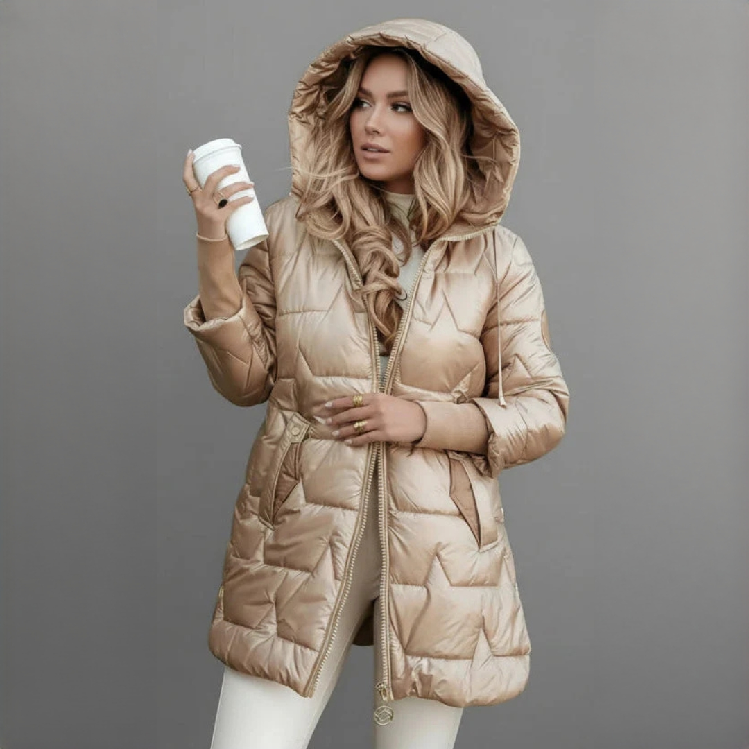 Georgina - Eleganter und warm haltender Mantel mit Kapuze