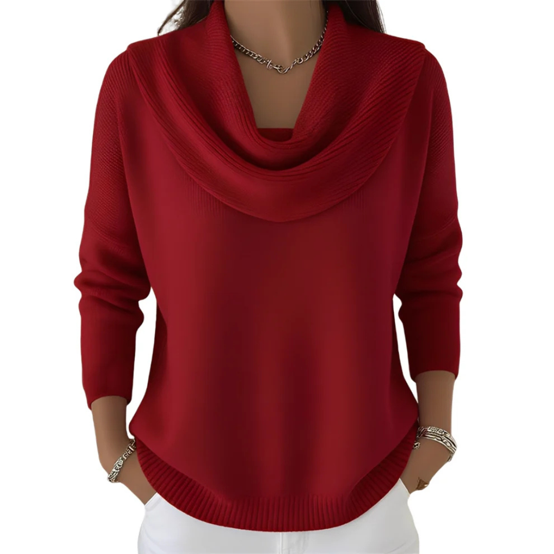 Marva - Moderner Pullover mit großzügigem Kragen