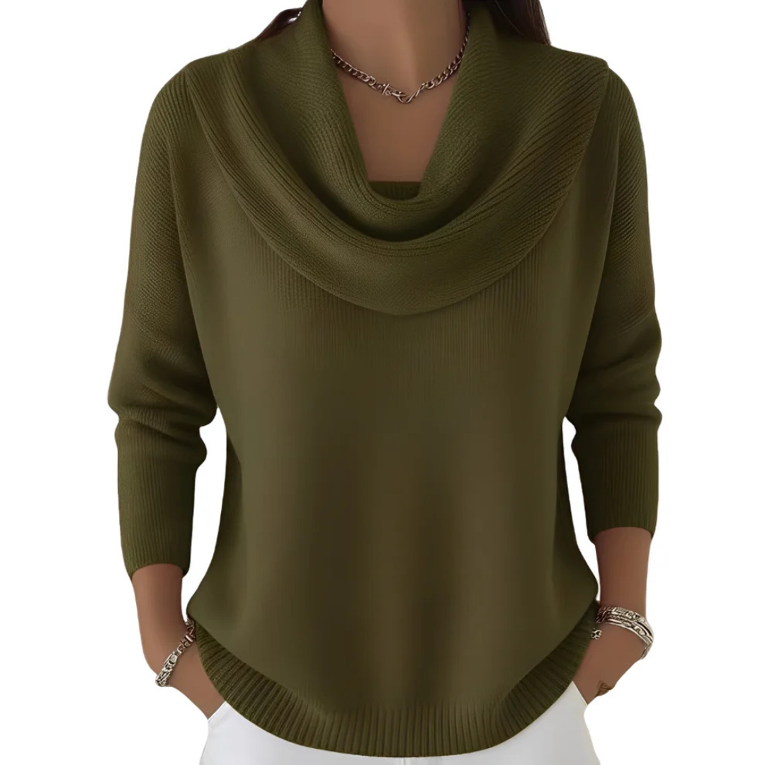 Marva - Moderner Pullover mit großzügigem Kragen