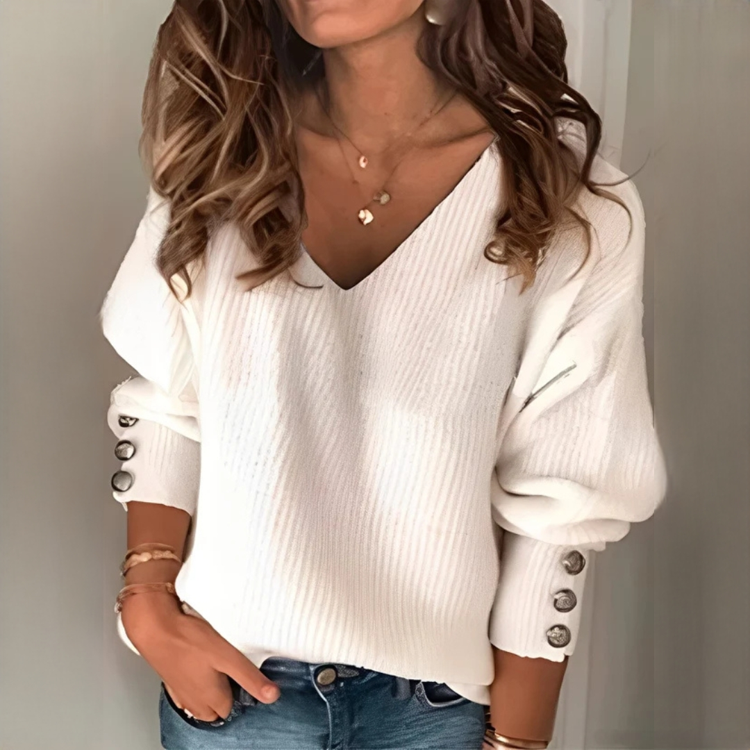 Adalyn - Komfortabler und warmer V-Ausschnitt-Pullover