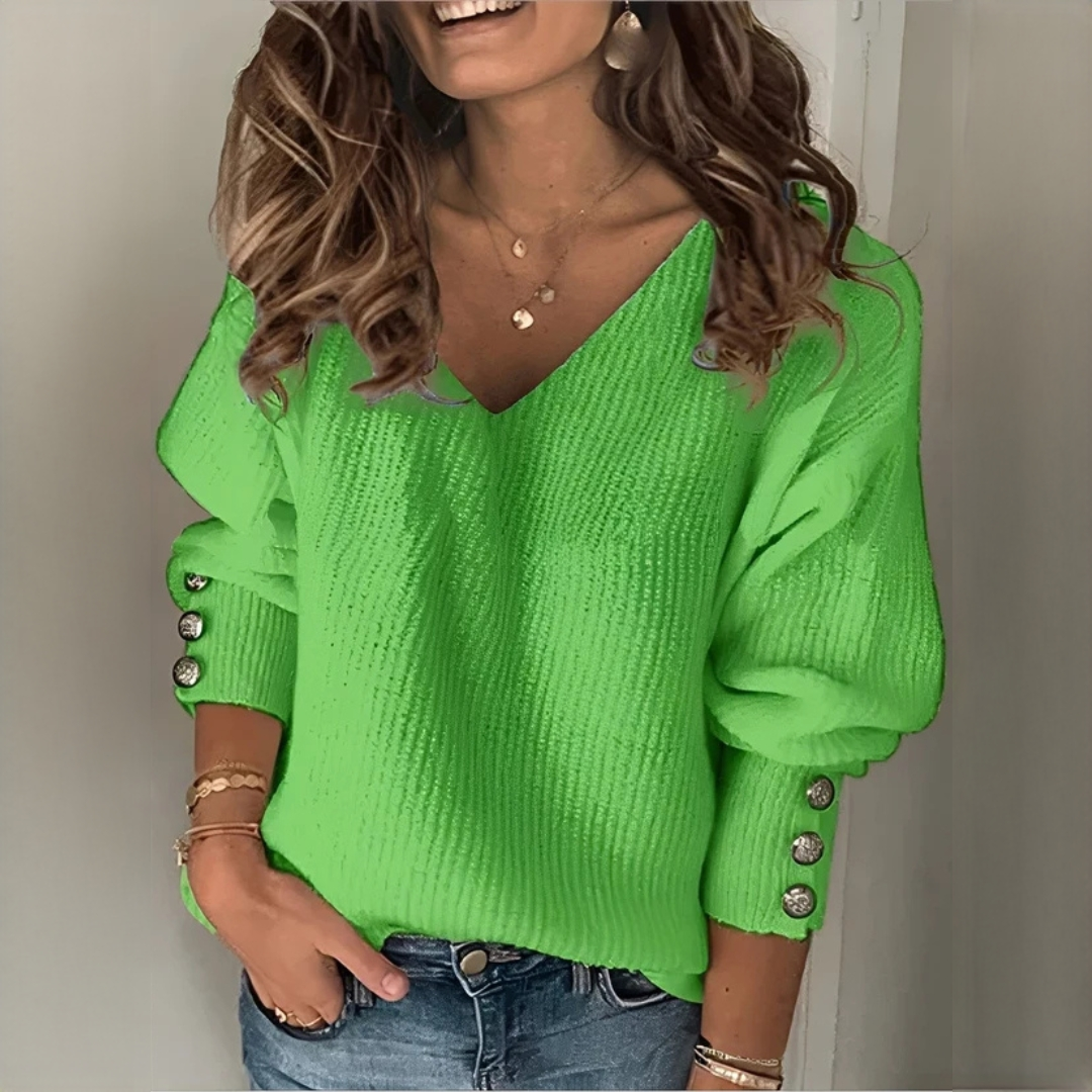 Adalyn - Komfortabler und warmer V-Ausschnitt-Pullover