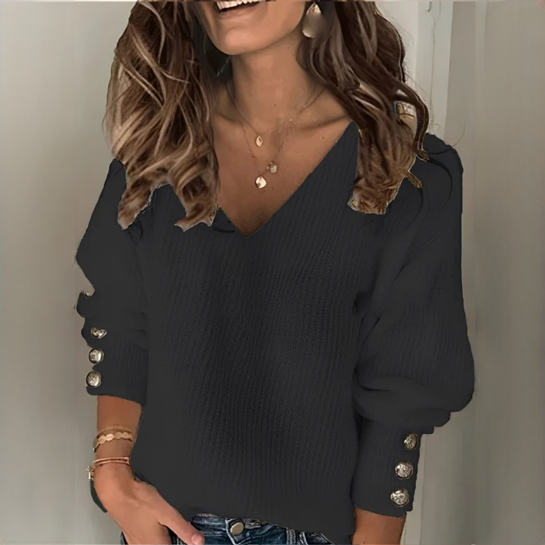 Adalyn - Komfortabler und warmer V-Ausschnitt-Pullover