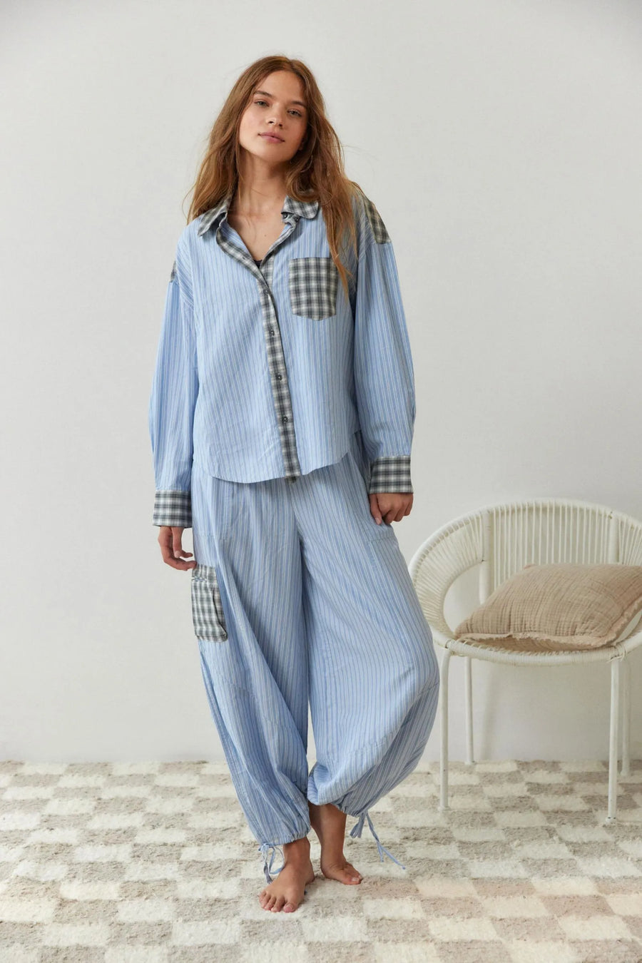 Zweiteiliges Pyjama-Set — Vayrani — Farbe Blau