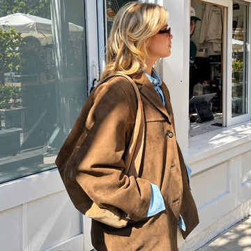 Blazer-Jacke Damen Oversized Notch-Lapel Knopfverschluss mit Pattentaschen hiplänge