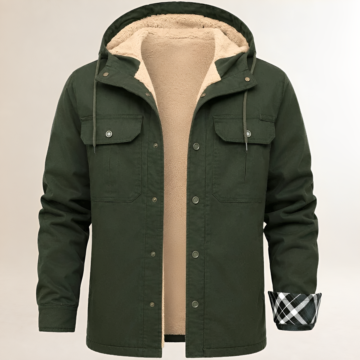 Dapper Jacket Herren Hooded Snapped Front mit Chest Pockets - Regular Fit