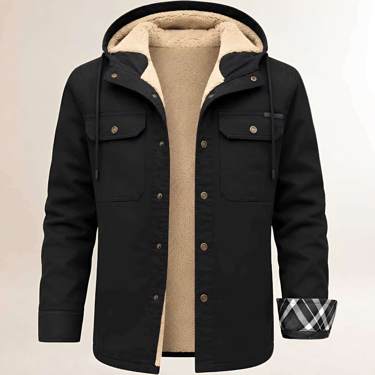 Dapper Jacket Herren Hooded Snapped Front mit Chest Pockets - Regular Fit