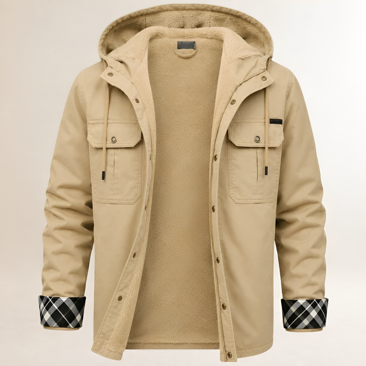 Dapper Jacket Herren Hooded Snapped Front mit Chest Pockets - Regular Fit