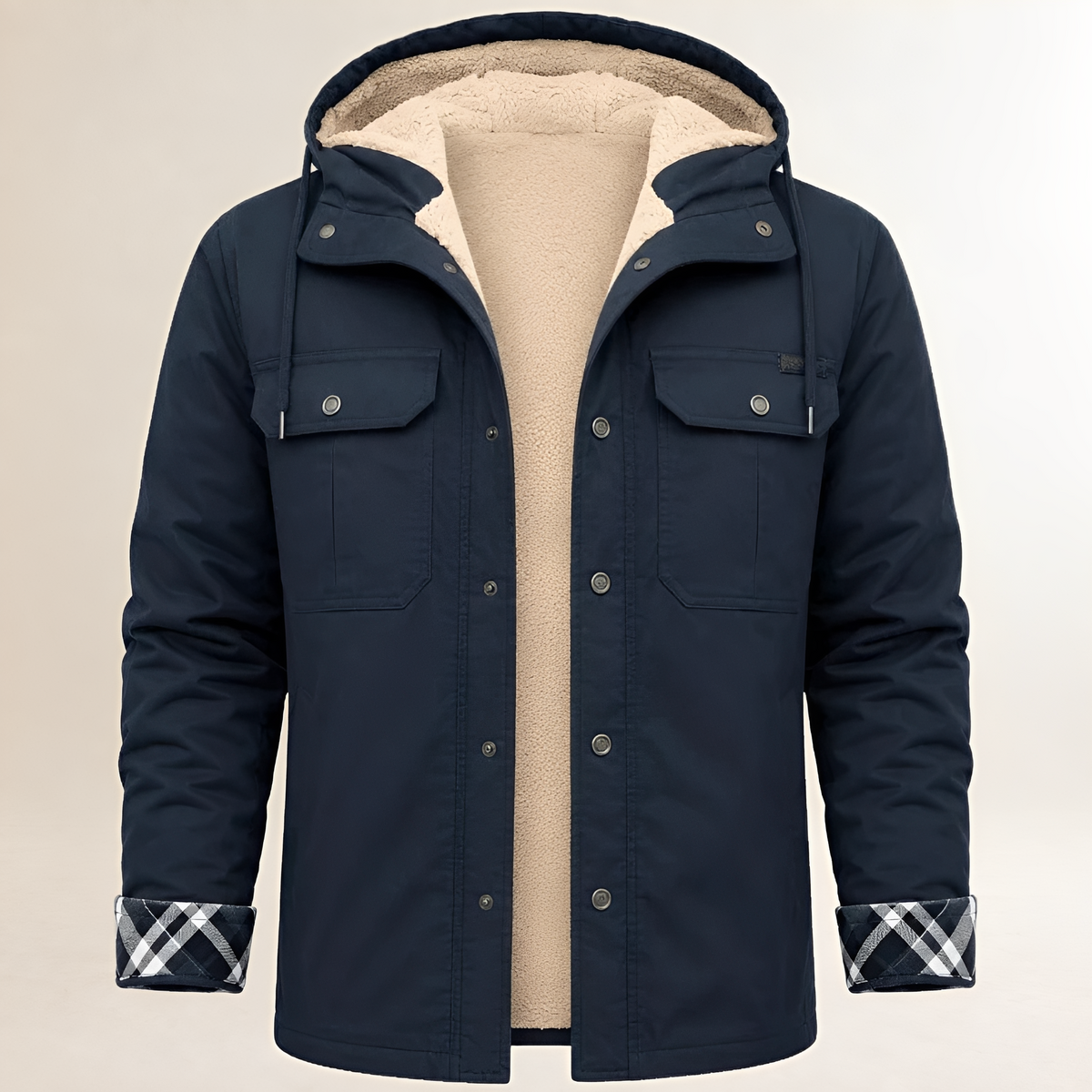 Dapper Jacket Herren Hooded Snapped Front mit Chest Pockets - Regular Fit