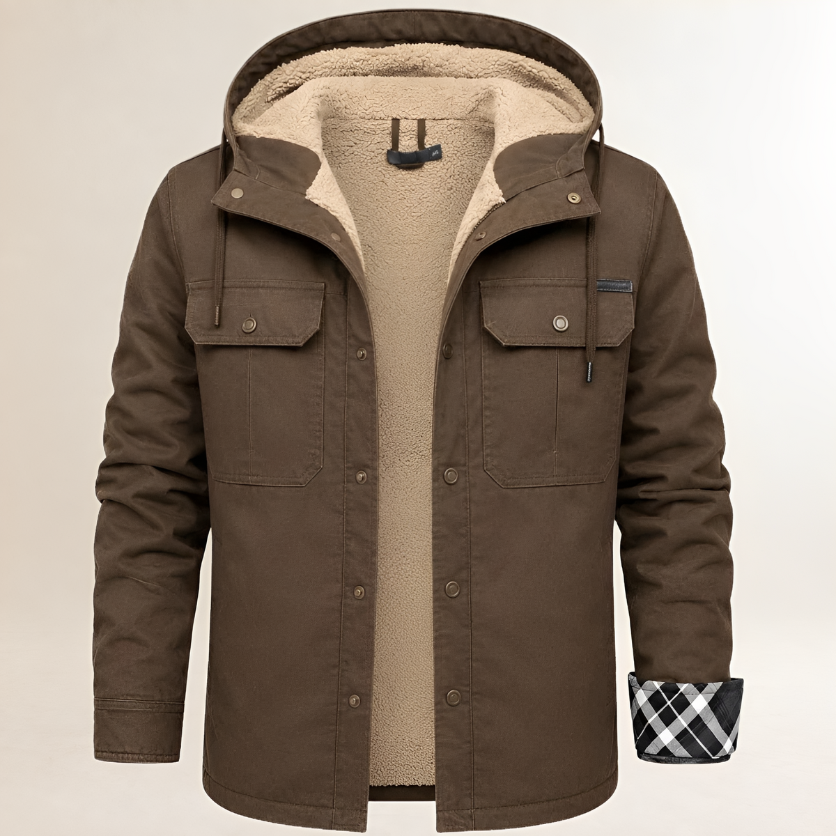 Dapper Jacket Herren Hooded Snapped Front mit Chest Pockets - Regular Fit