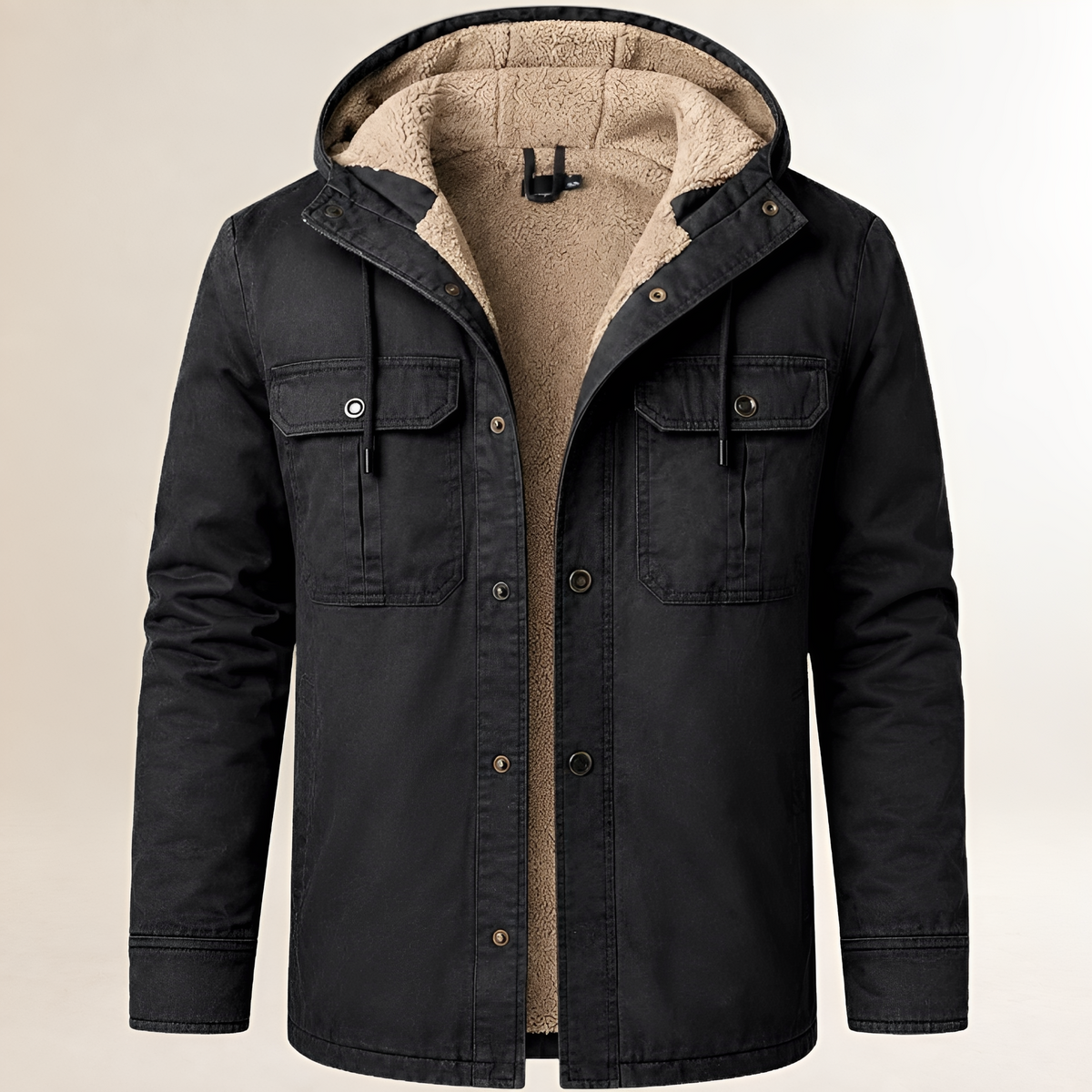 Dapper Jacket Herren Hooded Snapped Front mit Chest Pockets - Regular Fit