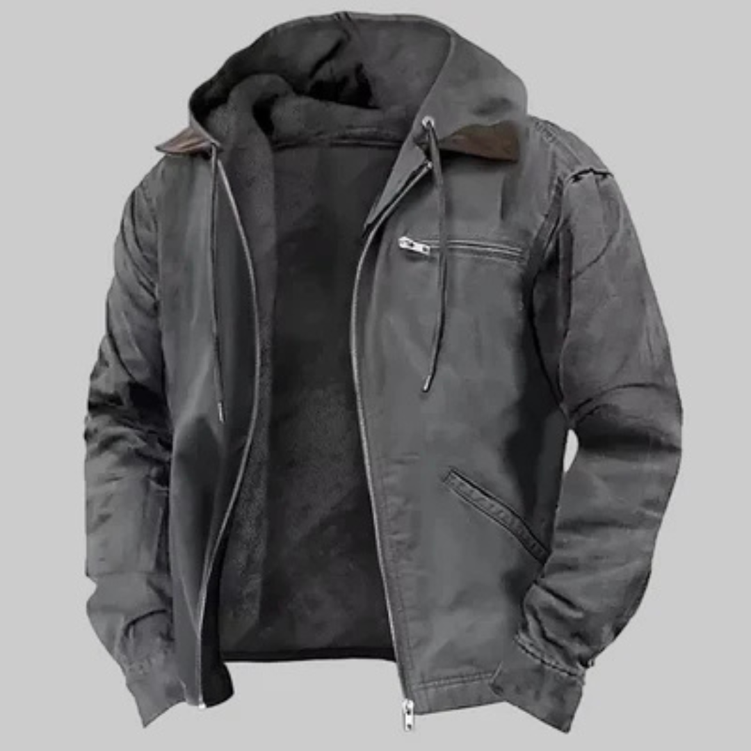 Herren Hoodiejacke mit Kapuze und Reißverschluss - Regular Fit, Vorderreißverschluss, Kängeltaschen