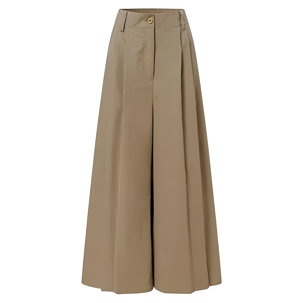 Damen Hochtaillierte Weite Hose mit Faltendetails und Taschen