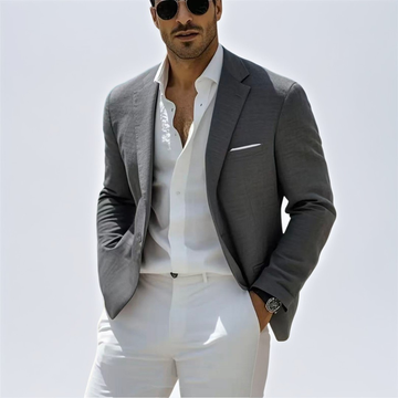 Herren Blazer mit Notch-Kragen und Ein-Knopf-Front - Regular Fit mit Brust- und Fronttaschen