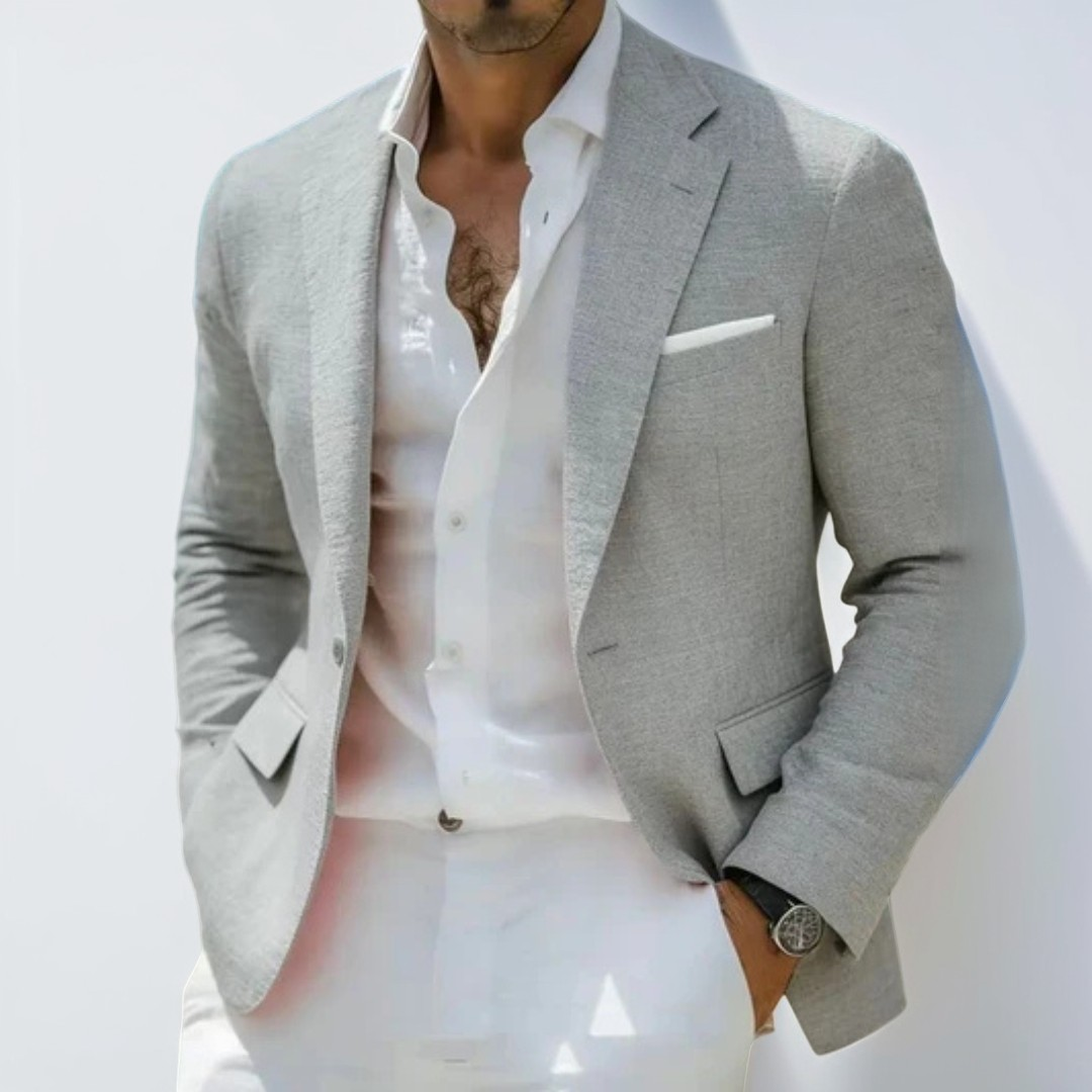 Herren Blazer mit Notch-Kragen und Ein-Knopf-Front - Regular Fit mit Brust- und Fronttaschen