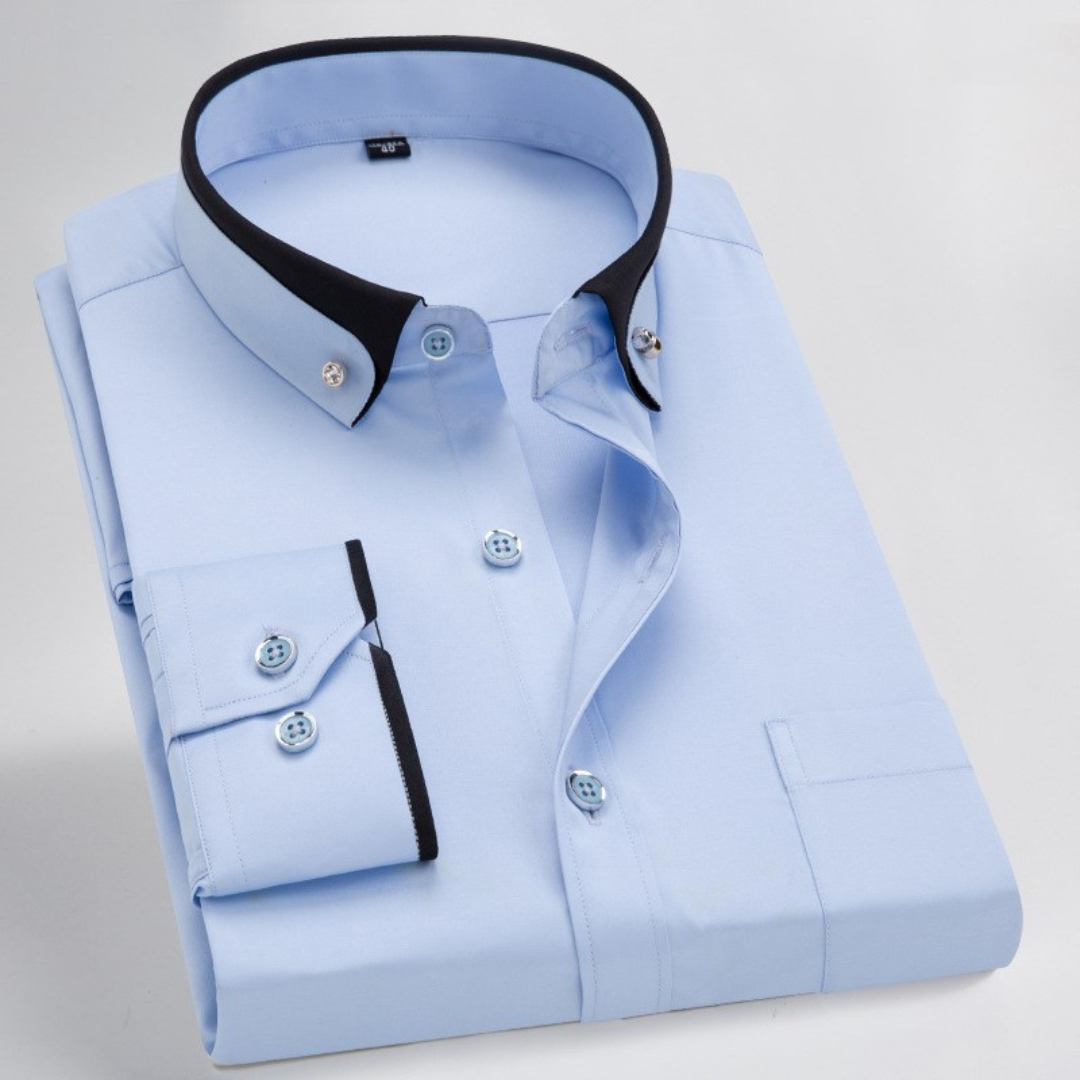 Herren Hemd mit Kontrastkragen und Akzenten – Langarm, Regular Fit