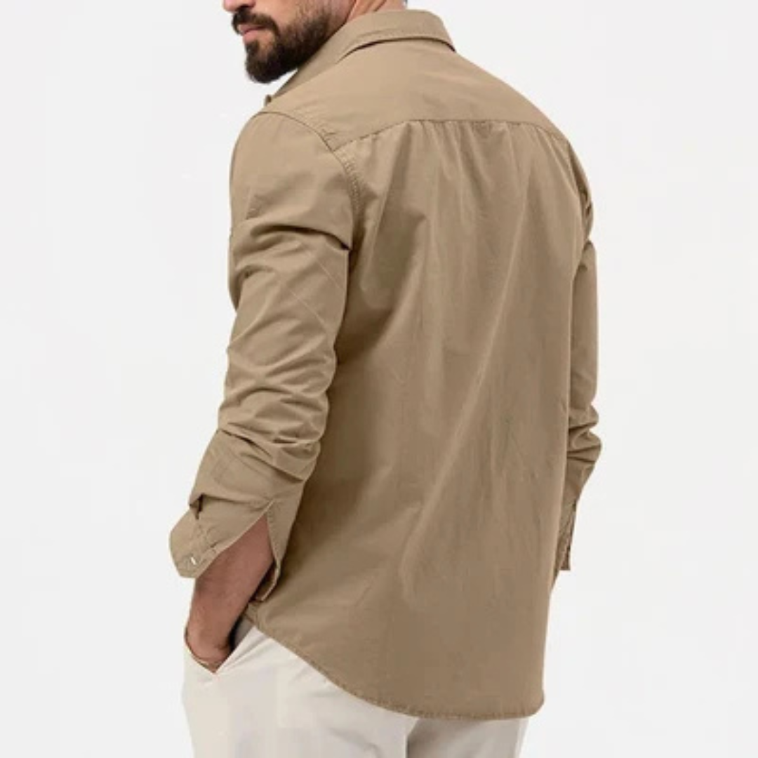 Herren Hemd mit durchgehender Knopfleiste, langen Ärmeln und Brusttaschen - Regular Fit