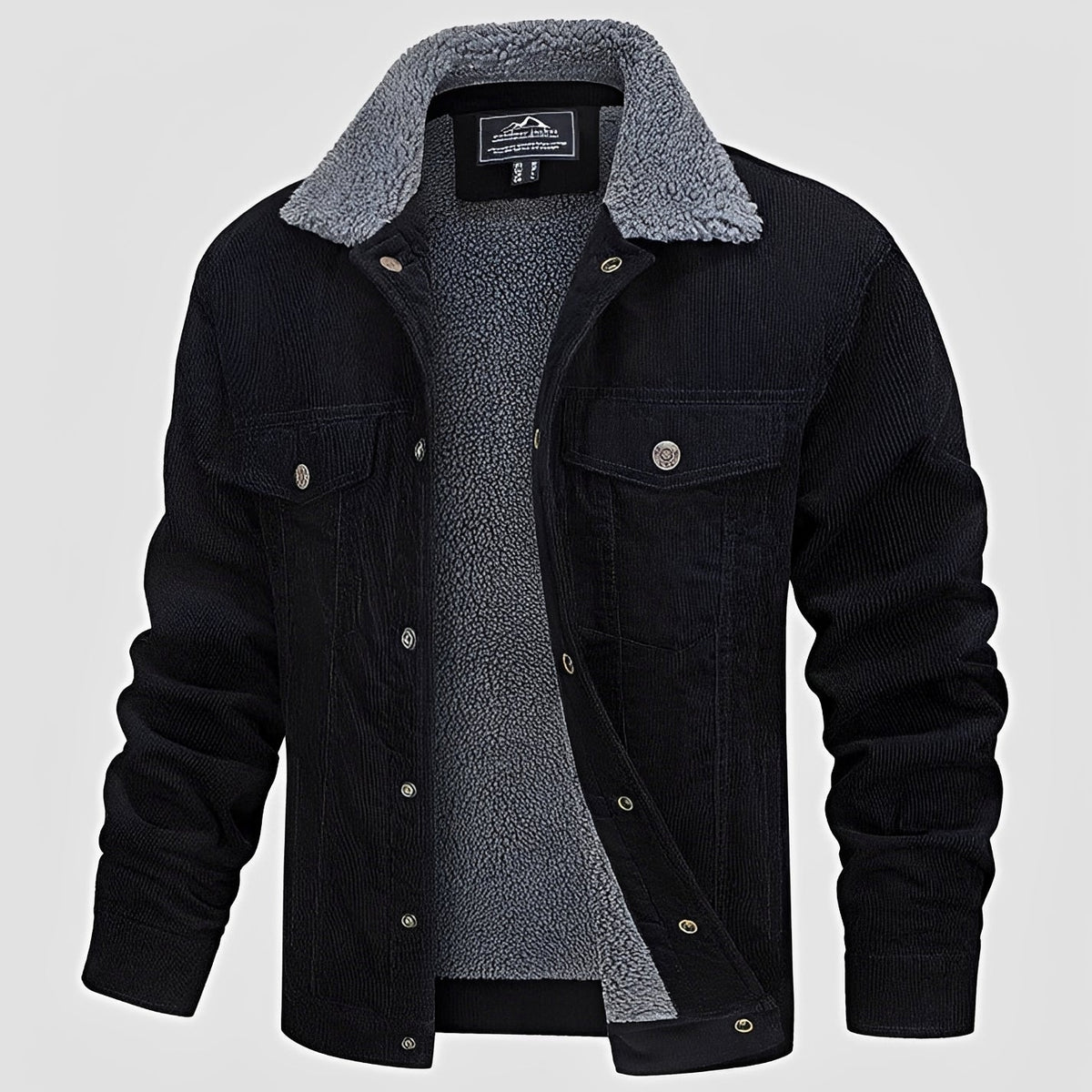 Herren Jacke mit Knopfverschluss und Kragen - Lässiger Sitz