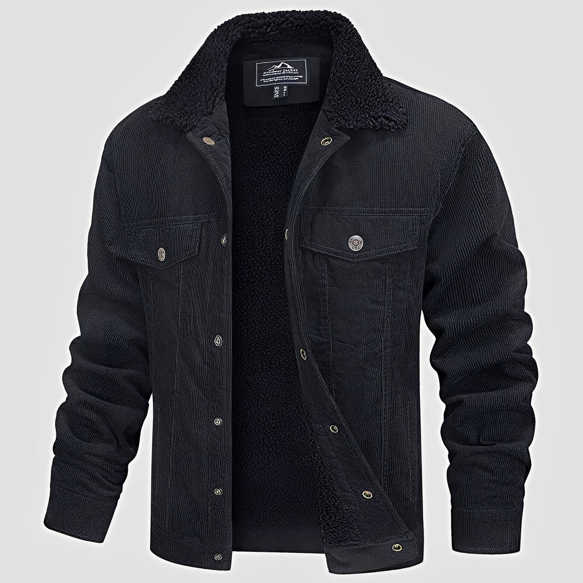 Herren Jacke mit Knopfverschluss und Kragen - Lässiger Sitz