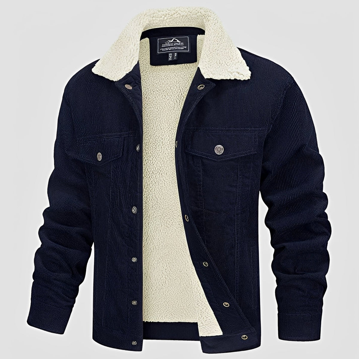 Herren Jacke mit Knopfverschluss und Kragen - Lässiger Sitz