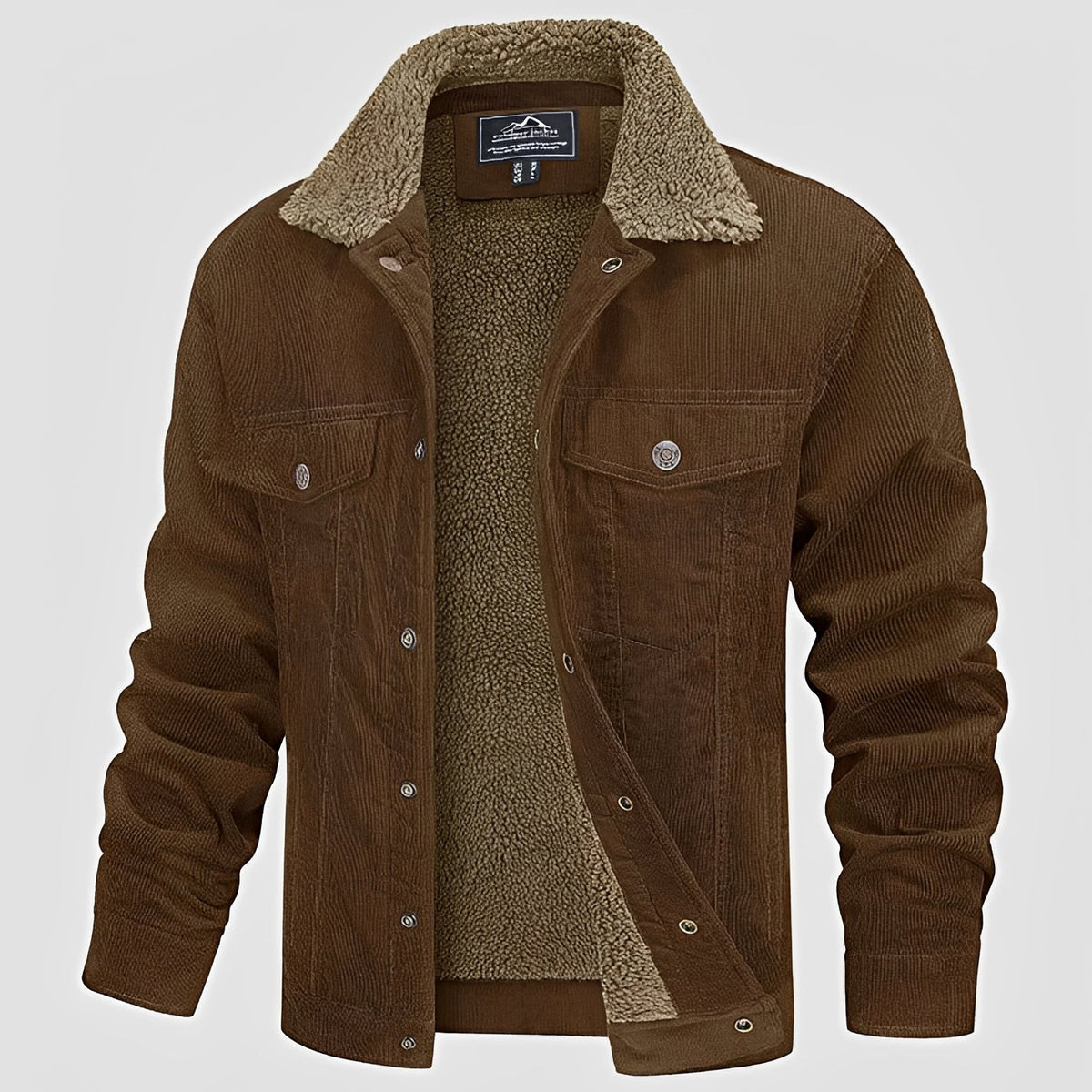 Herren Jacke mit Knopfverschluss und Kragen - Lässiger Sitz