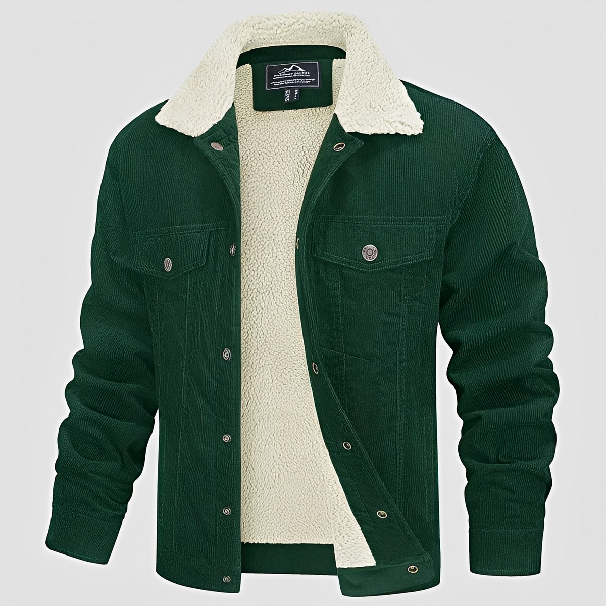 Herren Jacke mit Knopfverschluss und Kragen - Lässiger Sitz