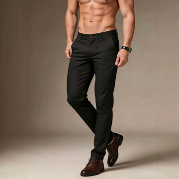 Herren Stretchhose - Flachfront, Schmaler Schnitt, Eng anliegendes Bein