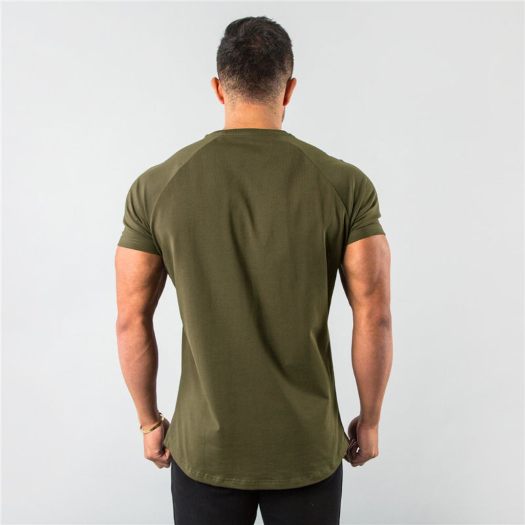 Herren T-Shirt Raglan Kurzarm Slim Fit Langarmshirt mit Rundhalsausschnitt und geradem Saum