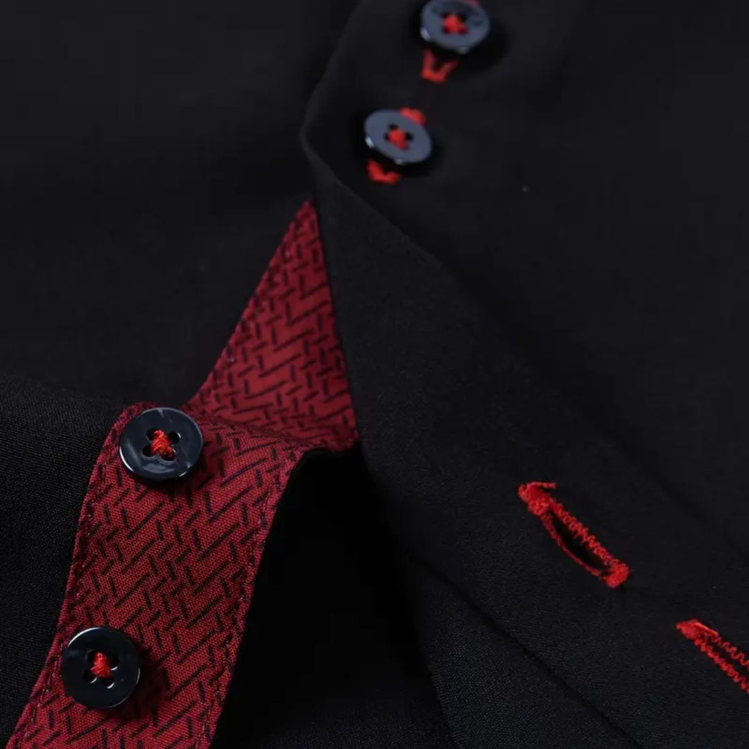 Herrenhemden mit Button-Down-Kragen und Kontrast-Innenleiste – Langarm, Regular Fit