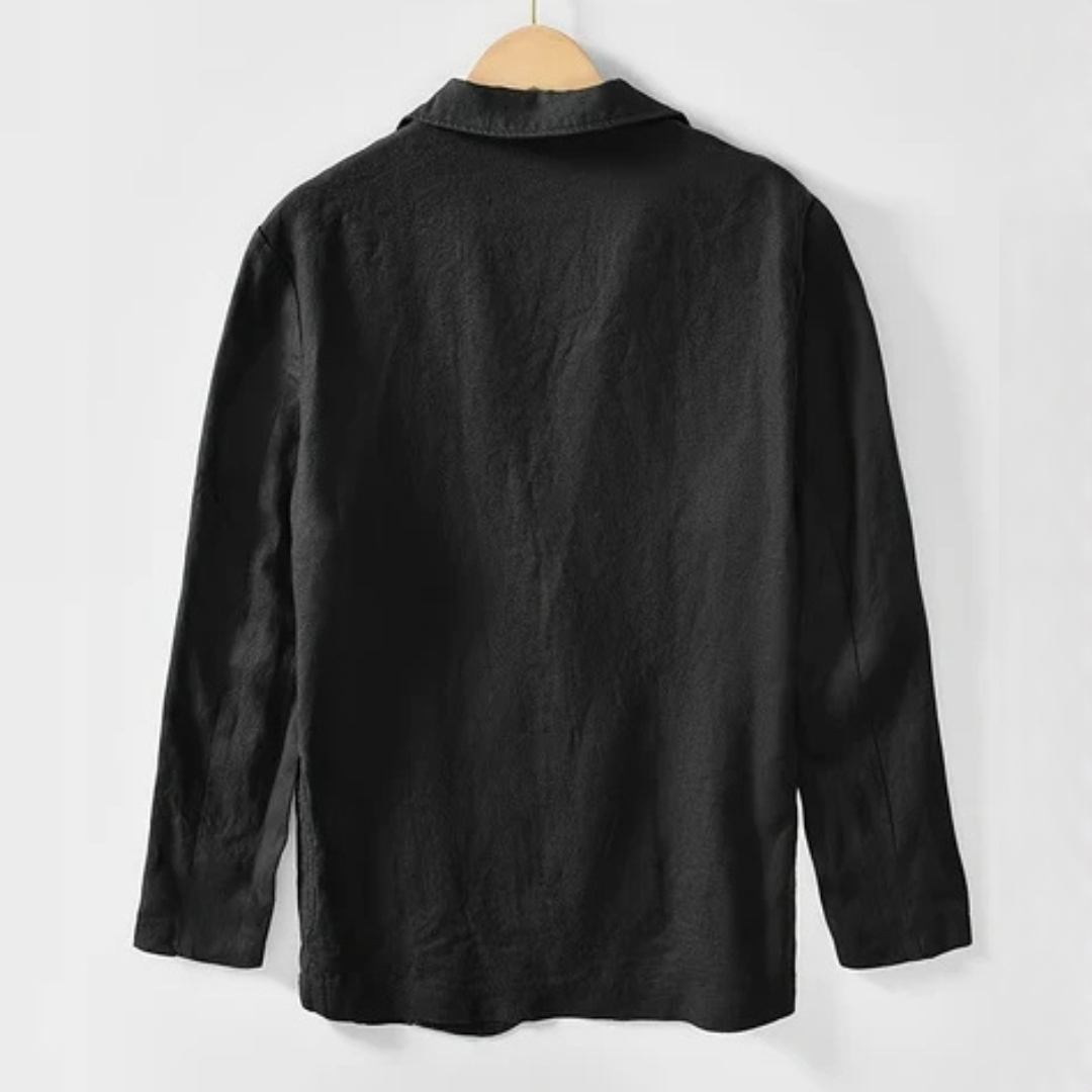 Herrenjacke mit Einkerbungskragen, Einreiher, Zwei-Knopf-Fronttaschen, reguläre Passform