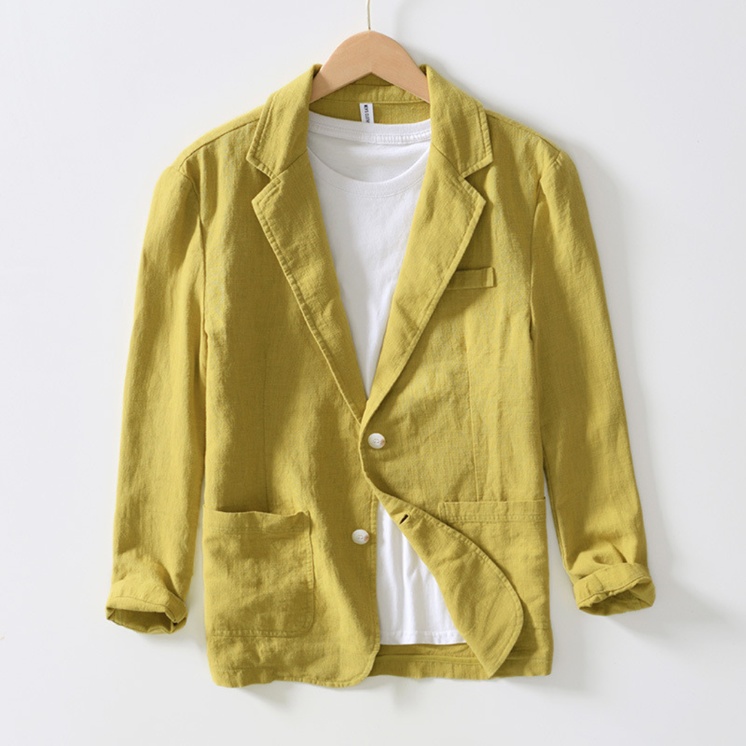 Herrenjacke mit Einkerbungskragen, Einreiher, Zwei-Knopf-Fronttaschen, reguläre Passform