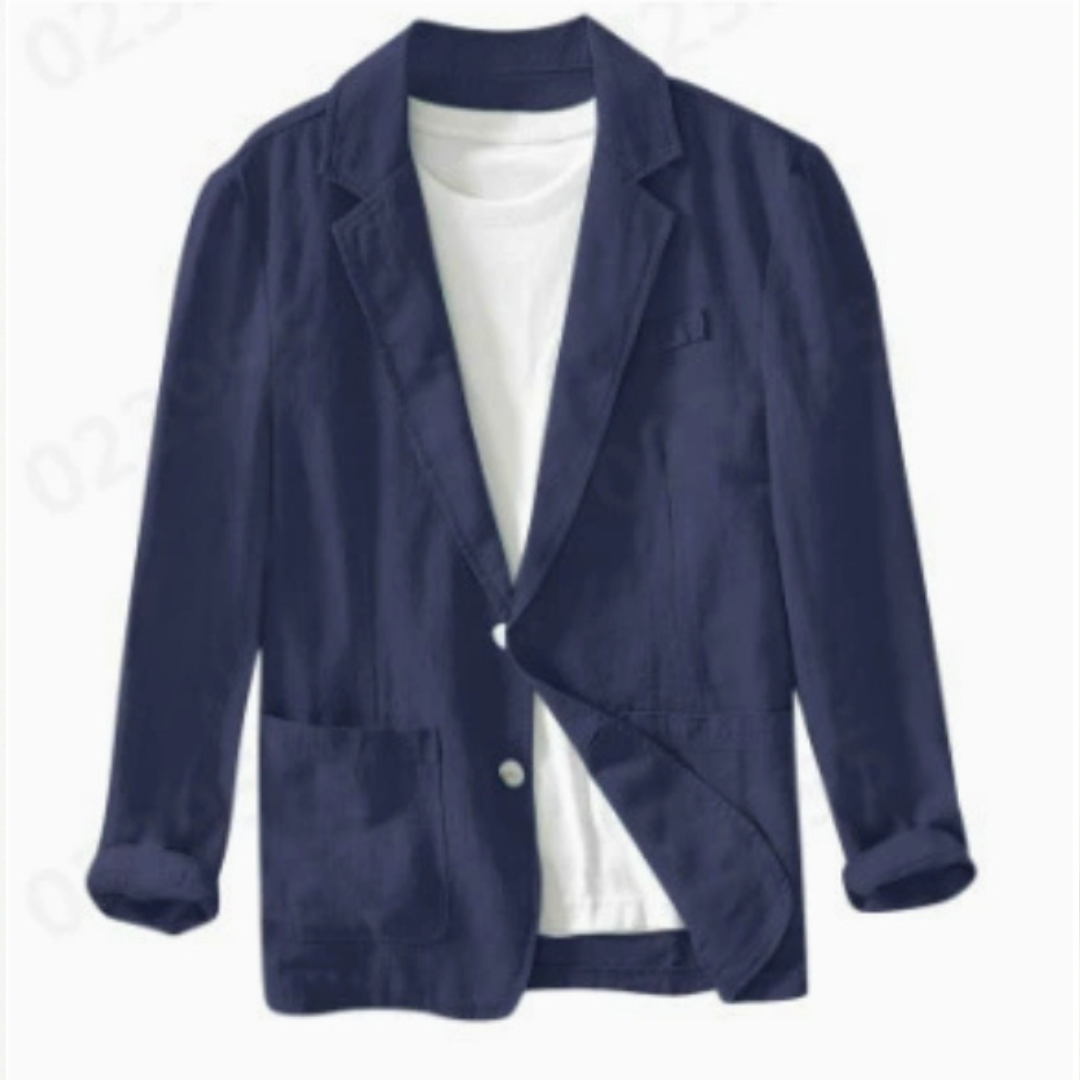 Herrenjacke mit Einkerbungskragen, Einreiher, Zwei-Knopf-Fronttaschen, reguläre Passform