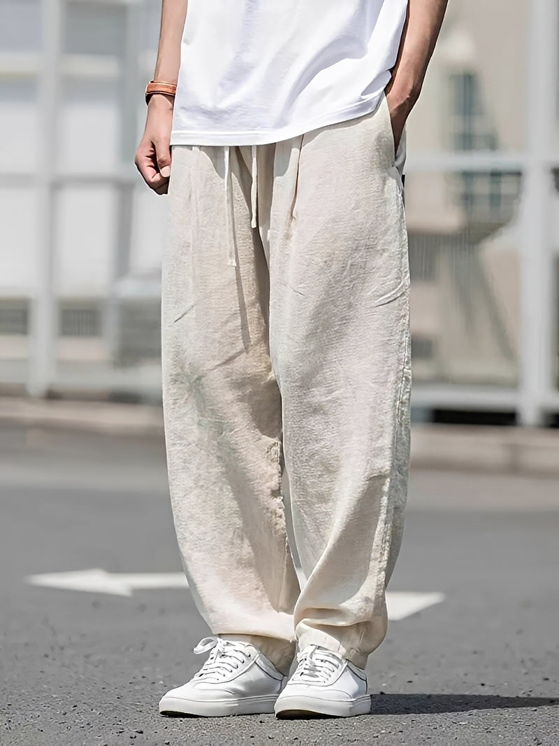 Herrenhose mit lässigem, geradem Schnitt — Vayrani — Farbe Aprikose