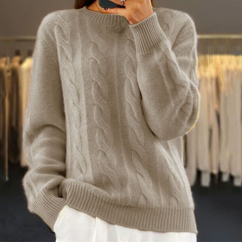 Schlichter Pullover für jeden Tag — Vayrani — Ansicht 2 — Farbe Khaki