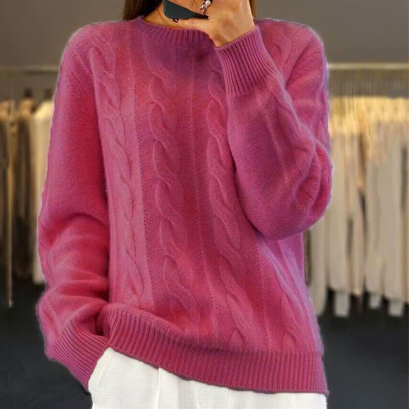 Schlichter Pullover für jeden Tag — Vayrani — Ansicht 6 — Farbe Dunkelrosa